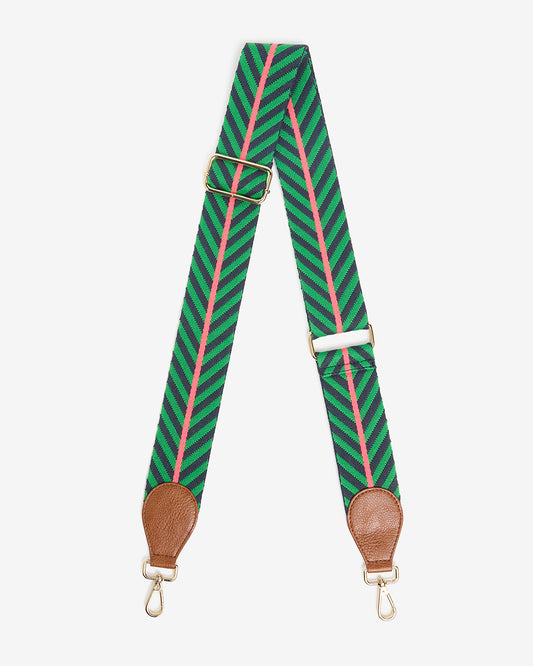 Accent Strap - Green/Navy with Tan Tab