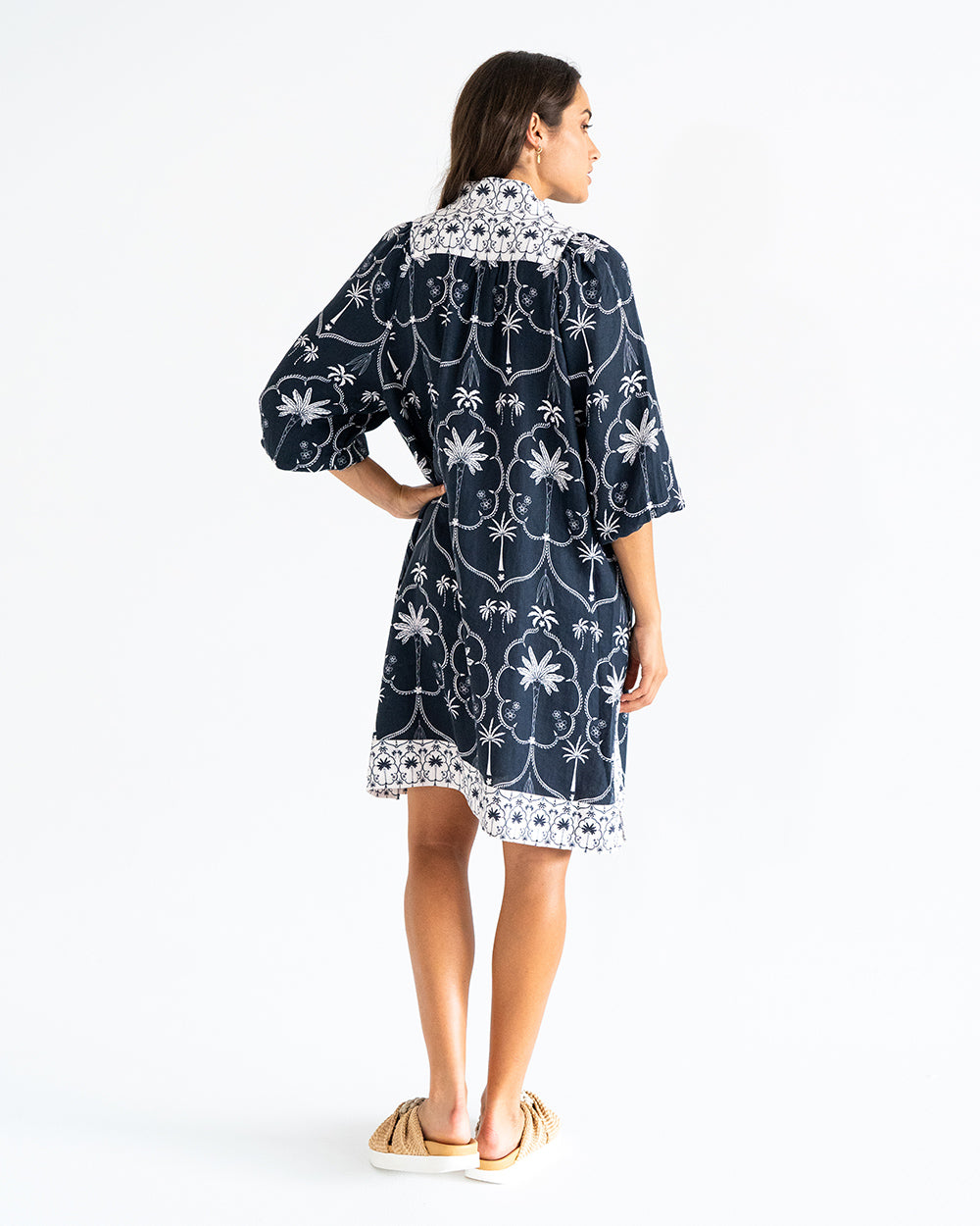 Salvador Kaftan - Navy Palm