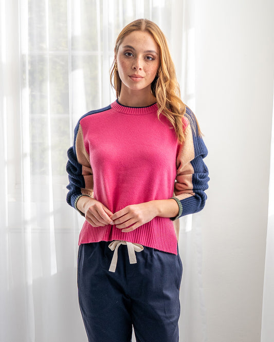 Sevilla Colourblock Knit - Pink Multi