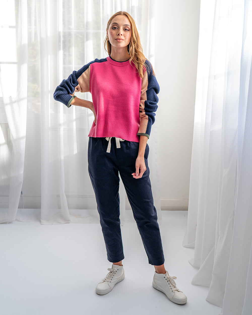 Sevilla Colourblock Knit - Pink Multi