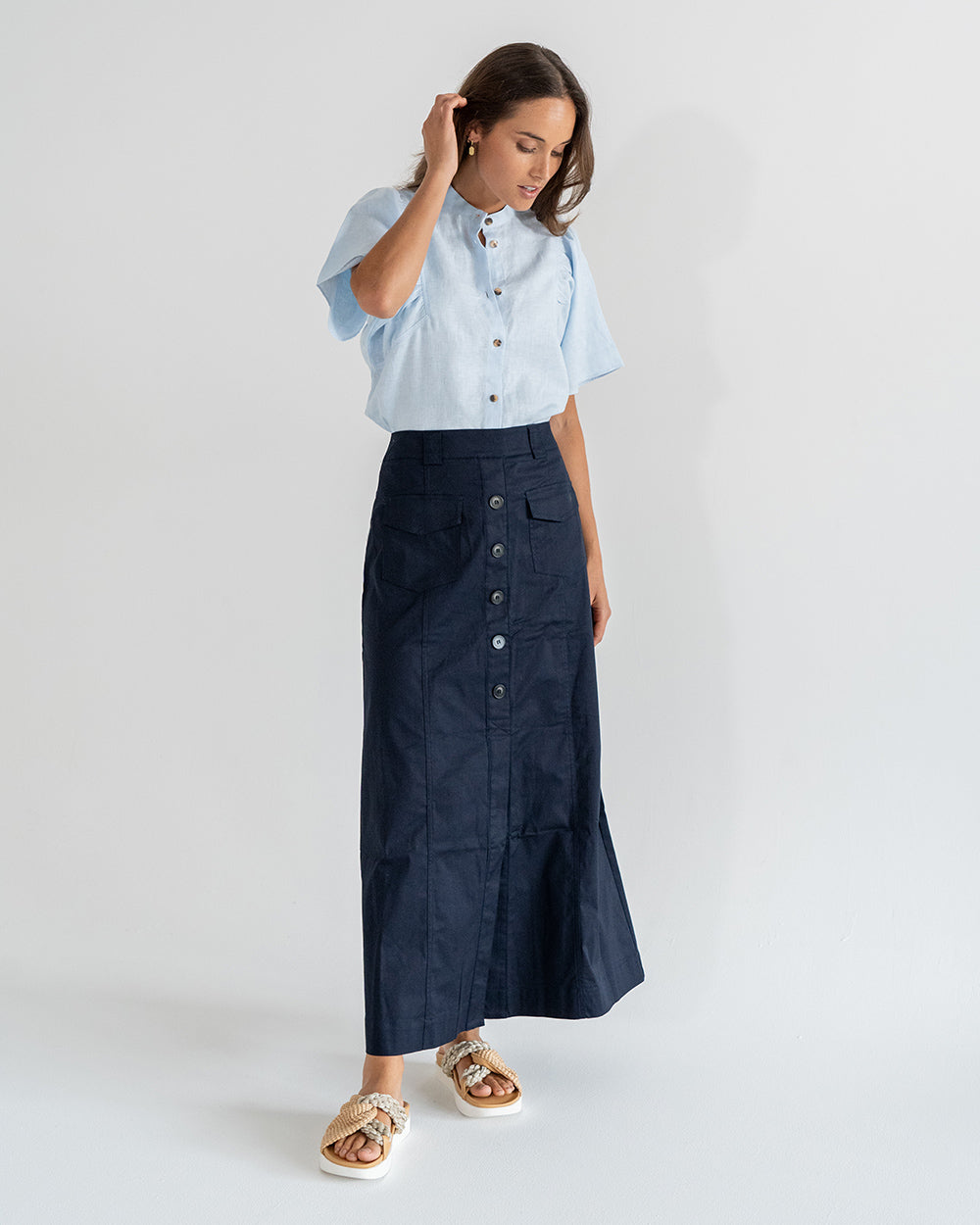 Hudson Maxi Skirt - Navy