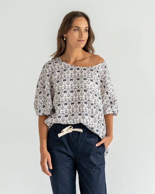 Whitehaven Blouse - White Palm