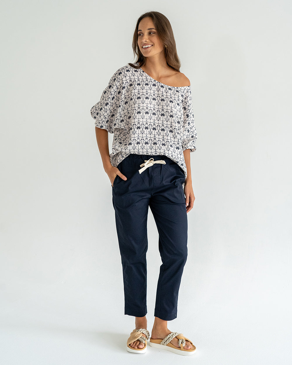 Whitehaven Blouse - White Palm